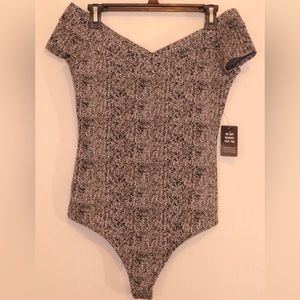 EXPRESS Black and White Body Suit